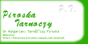 piroska tarnoczy business card